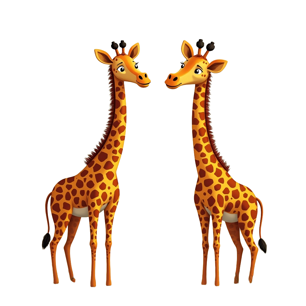 Two Cartoon Giraffes